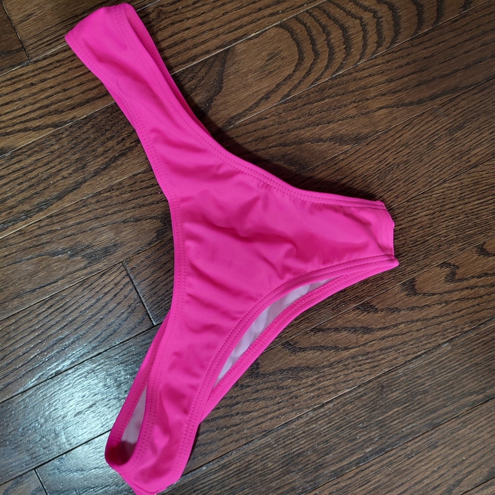 Hot pink thong bikini bottom